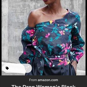 One shoulder printed top